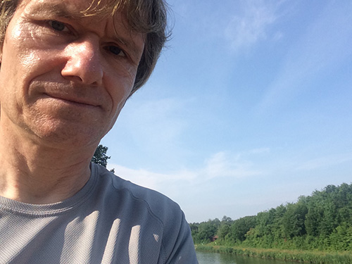 Muko-Spendenlauf 2021 - Selfie von Sebastian am Mittellandkanal